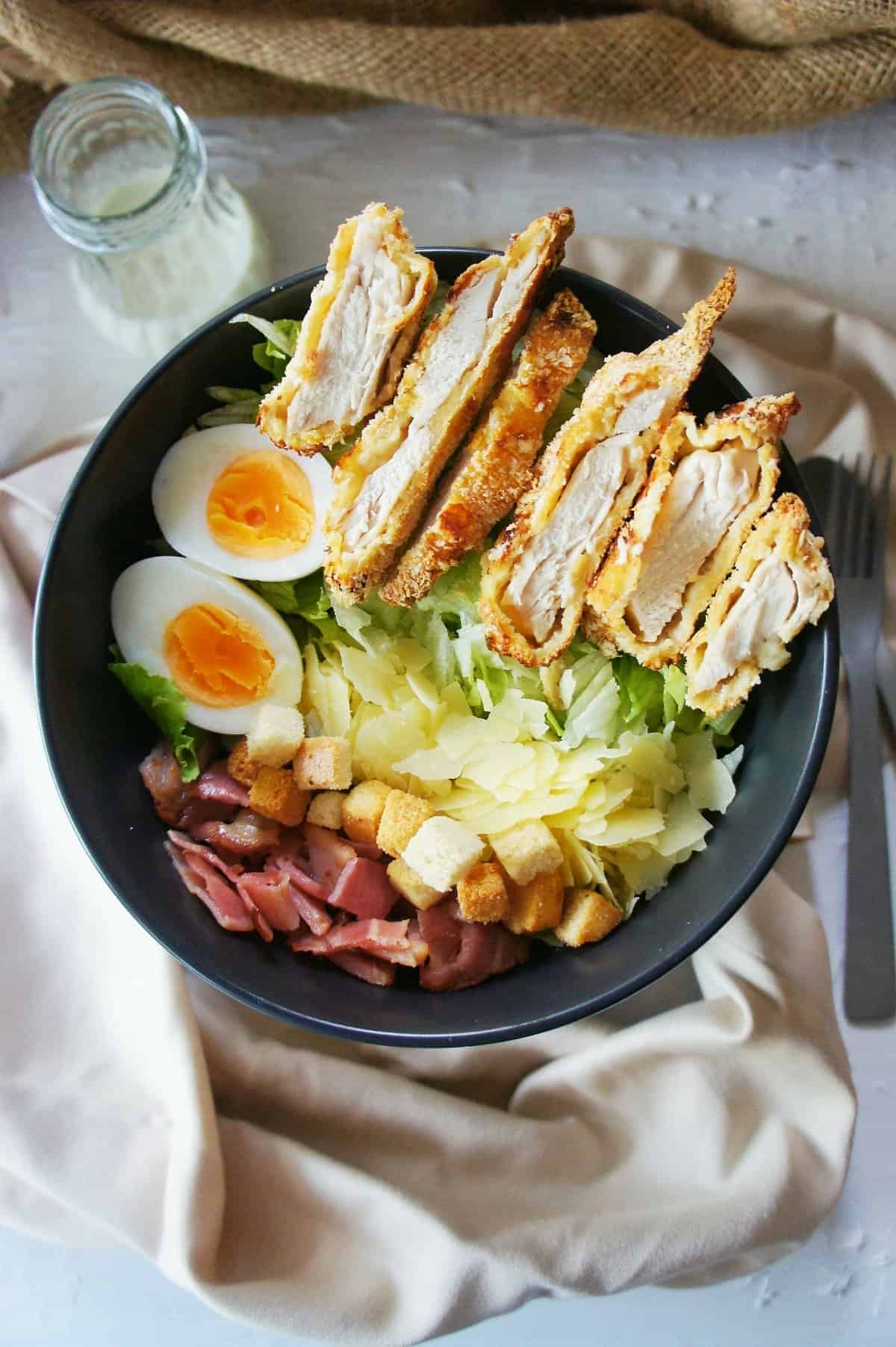 Crispy Chicken Caesar Salad with Basil Drizzle Sweet Caramel Sunday