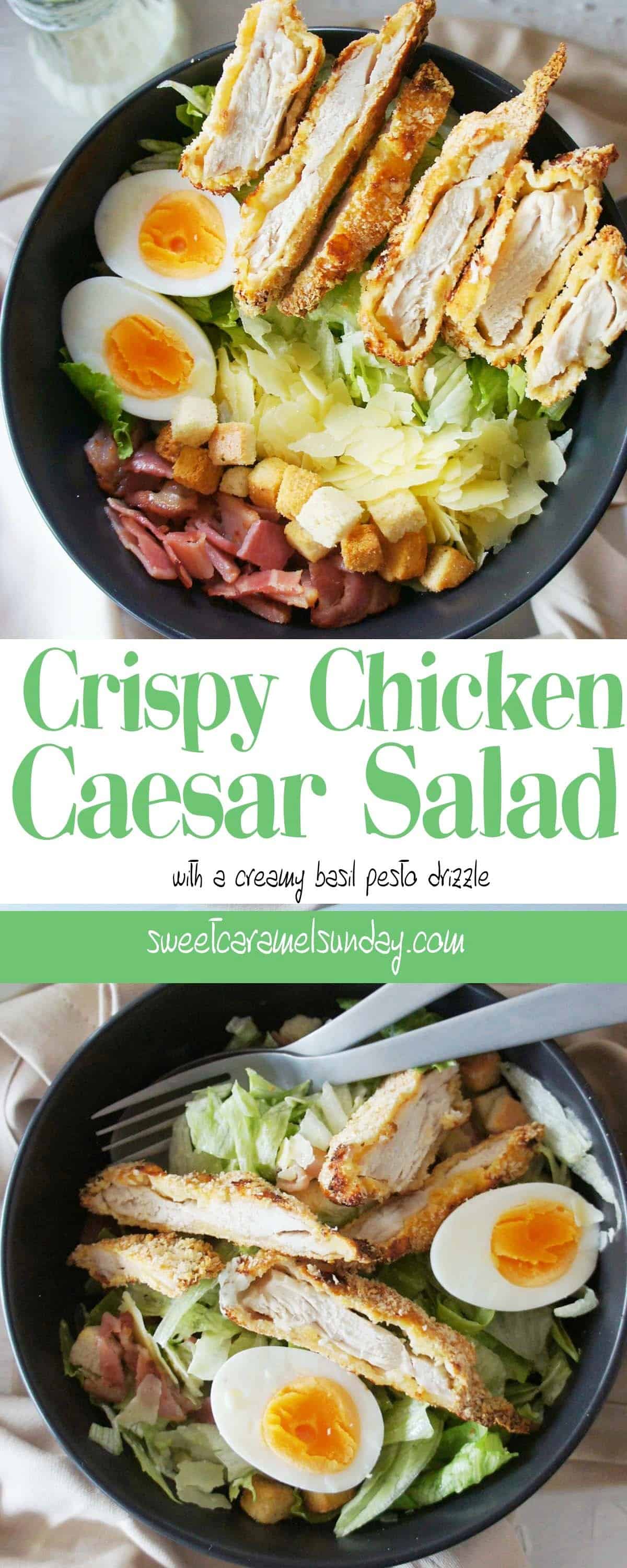 Crispy Chicken Caesar Salad Recipe | Sweet Caramel Sunday
