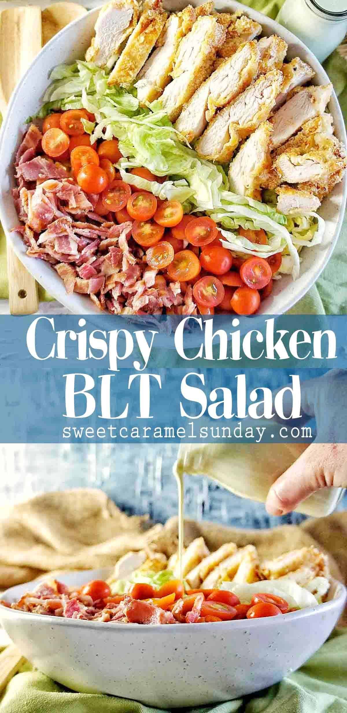 Crispy Chicken BLT Salad Recipe | Sweet Caramel Sunday