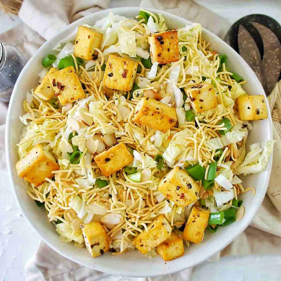 Tofu Fried Noodle Salad Recipe (VIDEO) Sweet Caramel Sunday