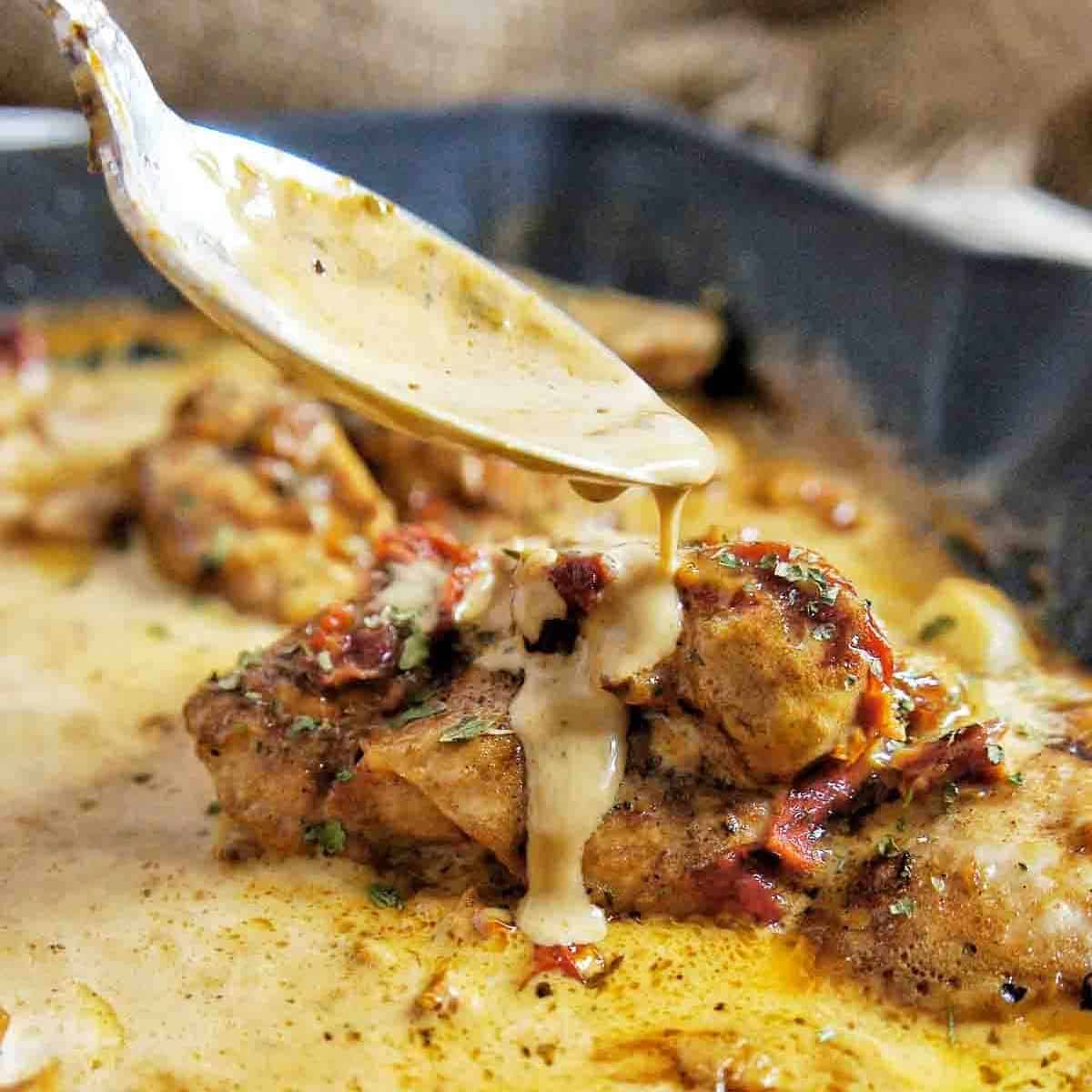 Chicken Thighs With Creamy Garlic Wine Sauce Sweet Caramel Sunday