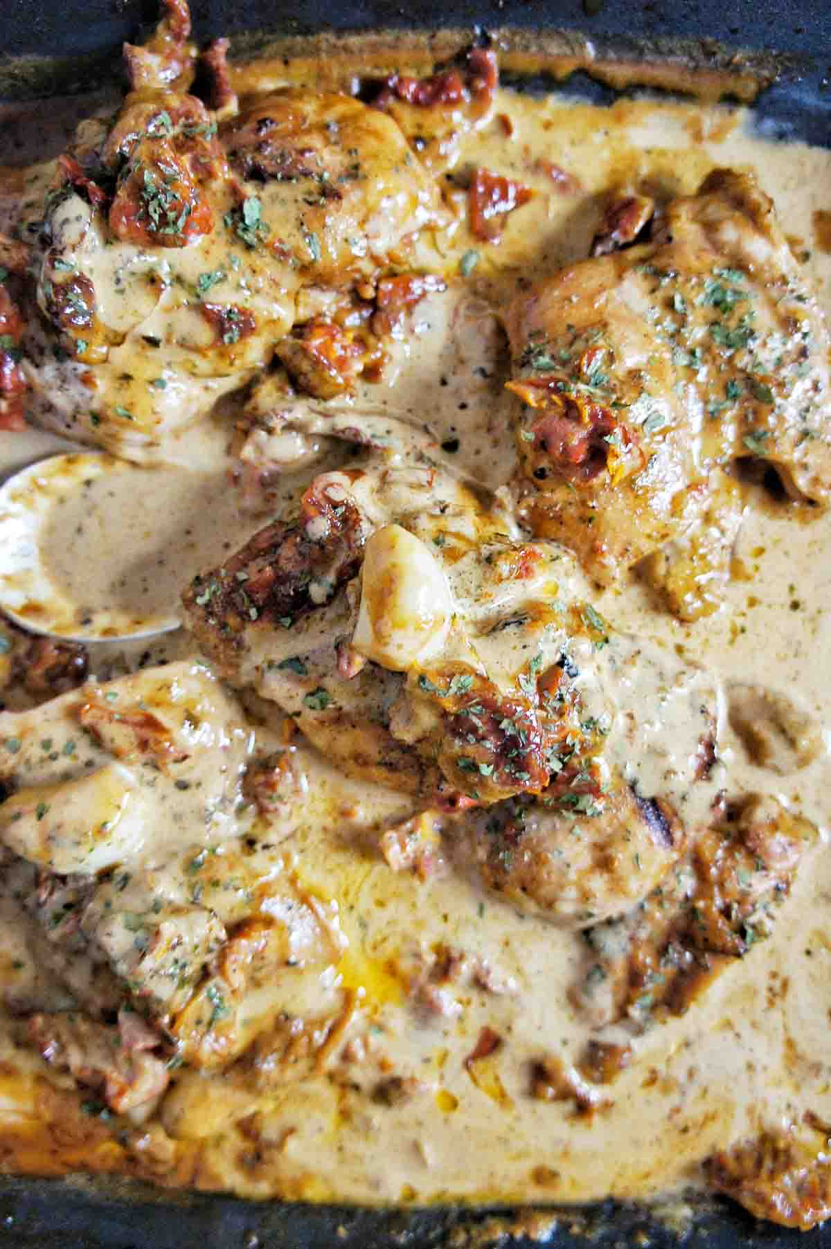 Creamy Garlic Chicken Thighs - Sweet Caramel Sunday