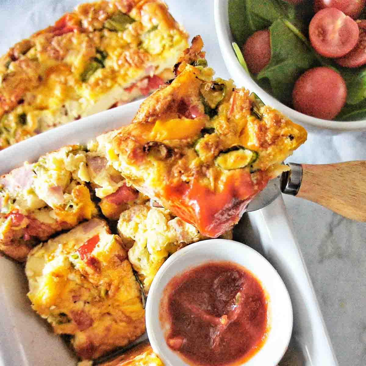 Bacon and Egg Slice Sweet Caramel Sunday