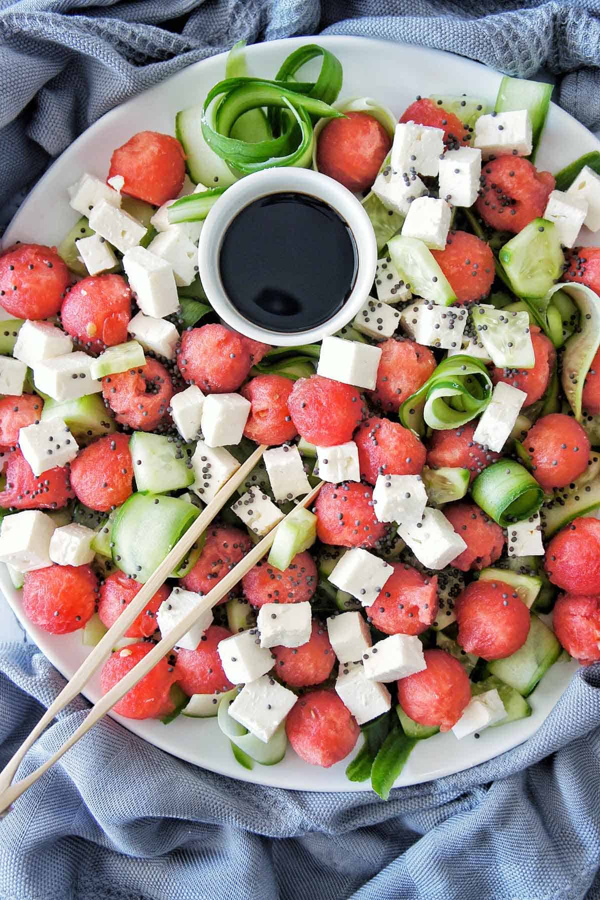 Watermelon Cucumber Feta Salad Sweet Caramel Sunday