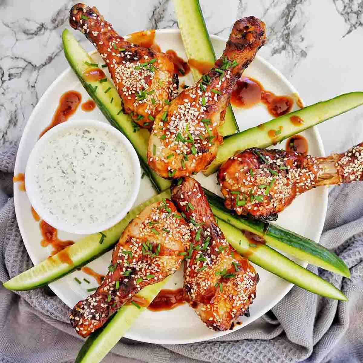 Air Fryer BBQ Chicken Drumsticks Sweet Caramel Sunday