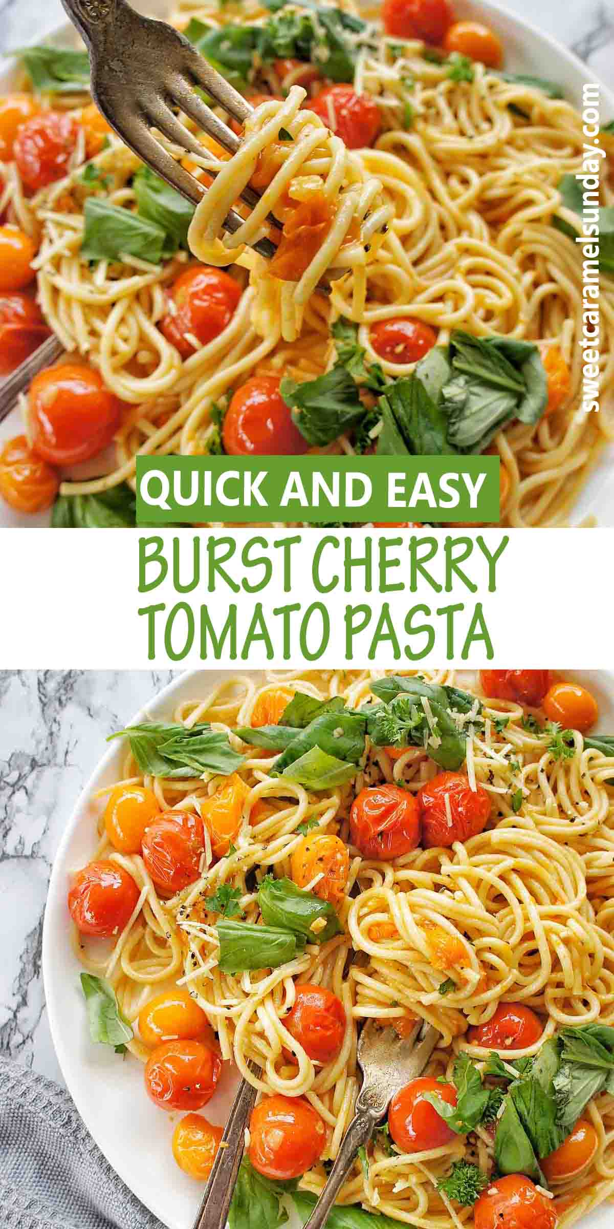 Burst Cherry Tomato Pasta | Sweet Caramel Sunday