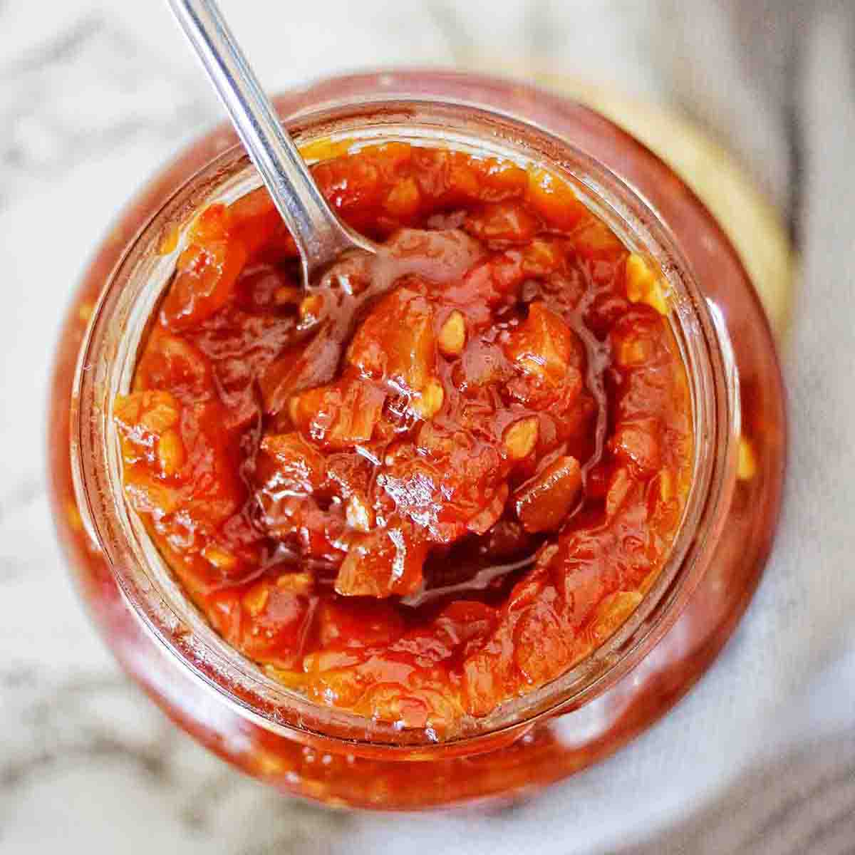 Chilli Tomato Jam - Sweet Caramel Sunday