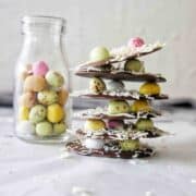 Easter Bark stack with small bottle of Easter Eggs to the left