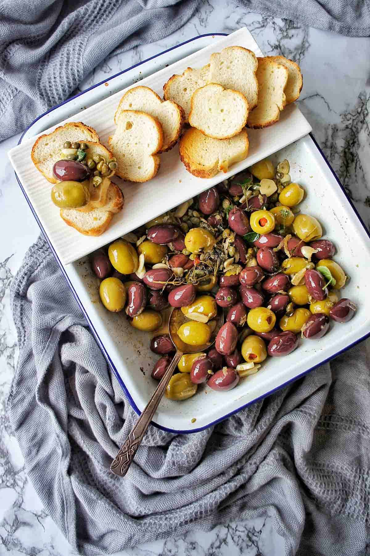 Roasted Olives (Simple 20 min recipe) | Sweet Caramel Sunday