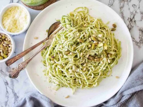 Rocket Pesto Pasta (with 6 easy ingredients!)- Sweet Caramel Sunday