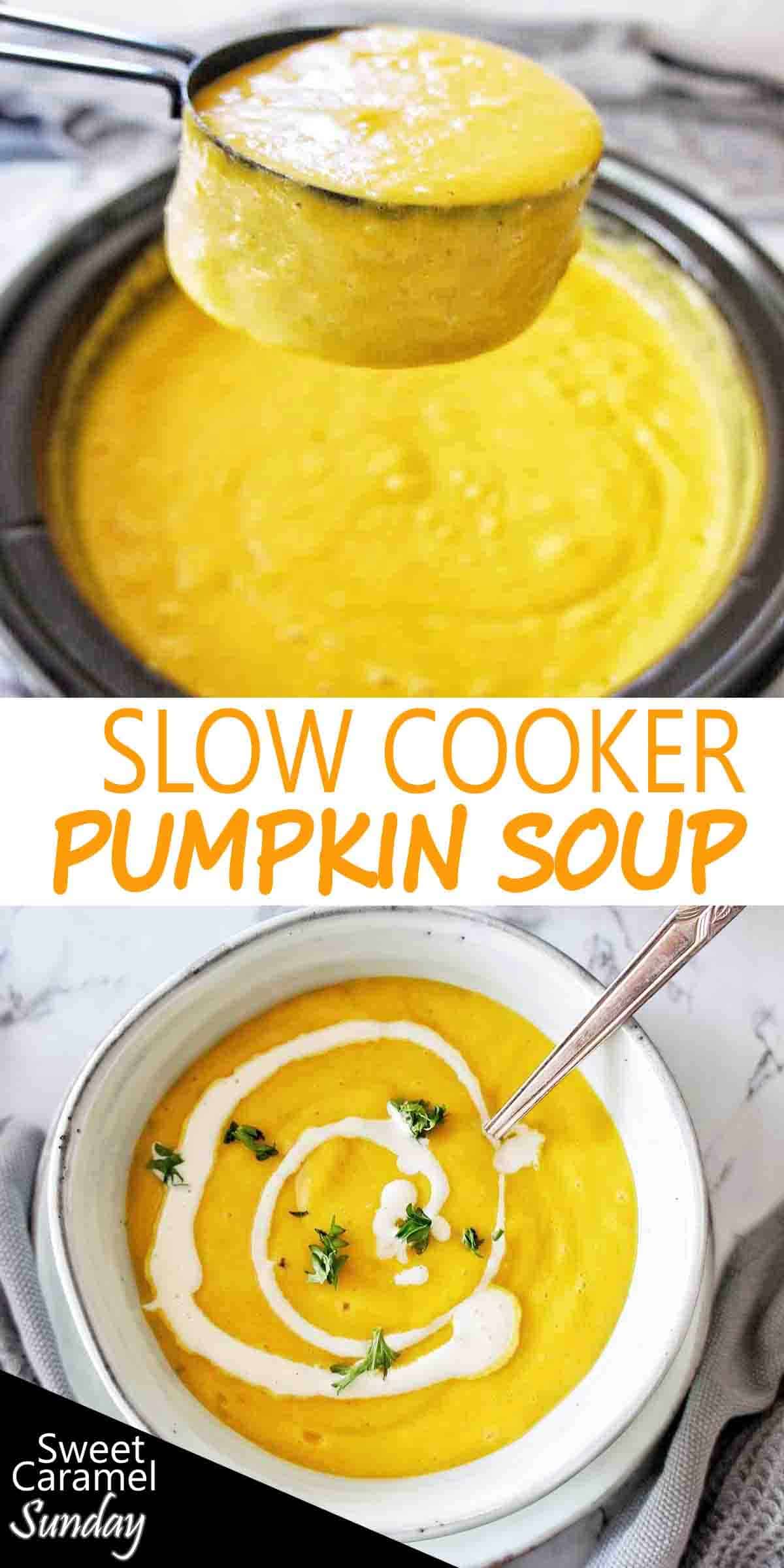 Slow Cooker Pumpkin Soup | Sweet Caramel Sunday