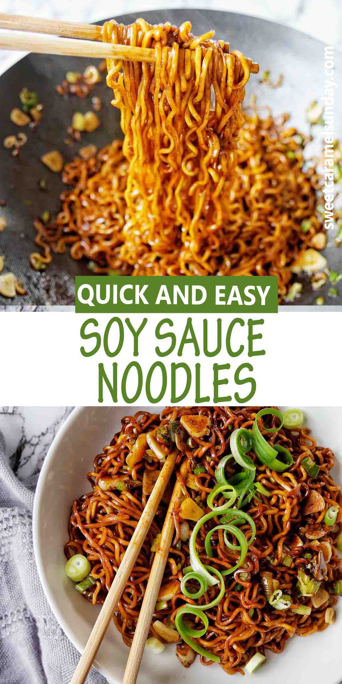 Soy Sauce Noodles (with a simple Asian sauce!) Sweet Caramel Sunday