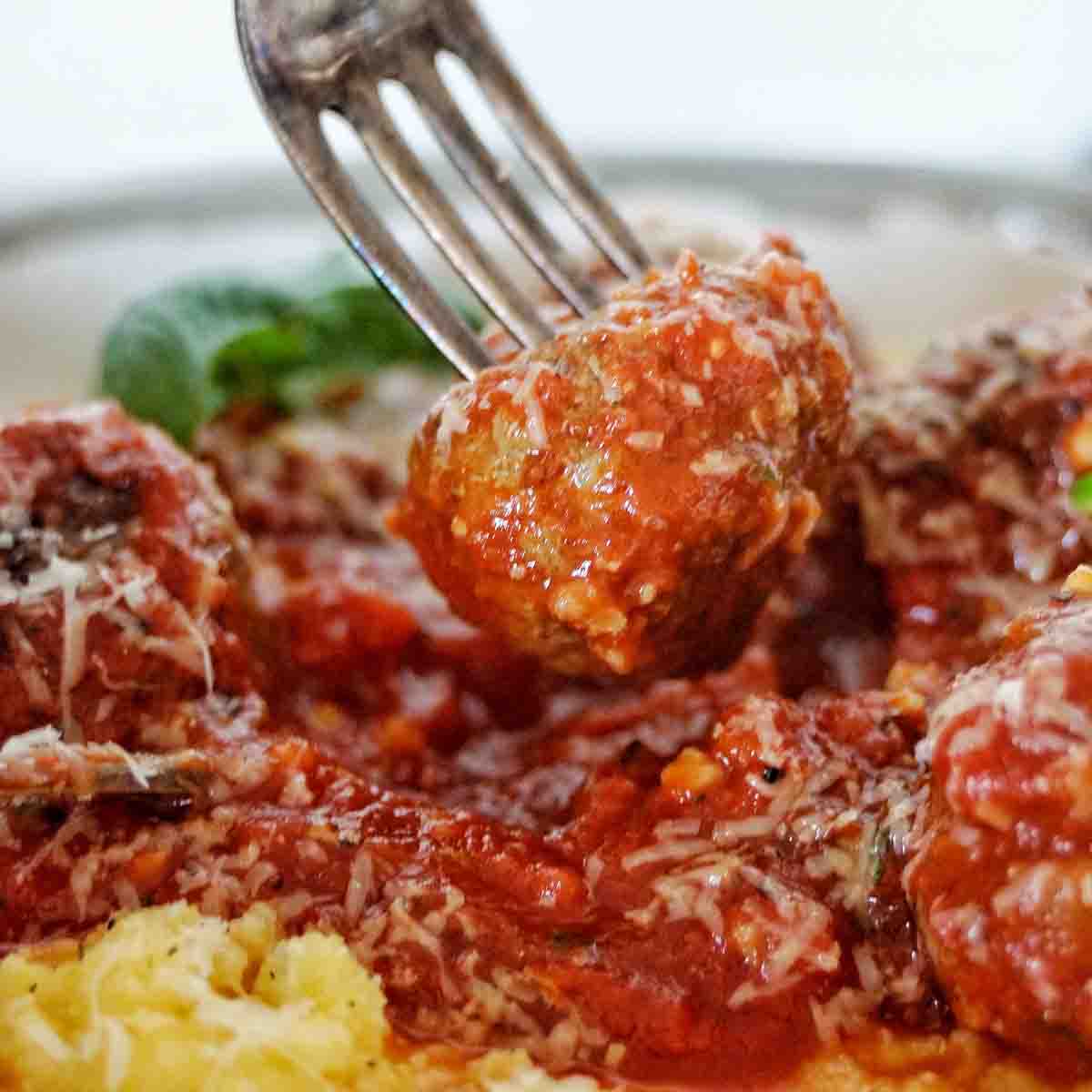 Meatballs With Polenta In Tomato Sauce Sweet Caramel Sunday